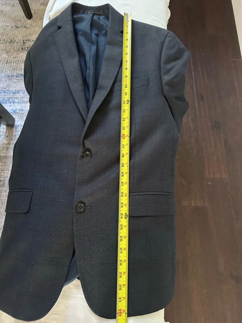 Michael Kors Mens Sport Coat Blazer Gray Blue Glen‎ Plaid Two Button Jacket